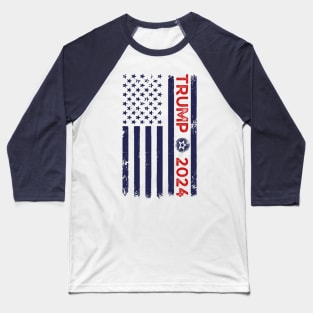 Trump 2024 American Flag Baseball T-Shirt